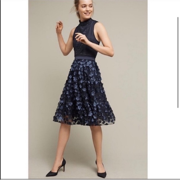 Eva Franco Dresses & Skirts - Eva Franco Anthropologie 3D flowers floral boho skirt